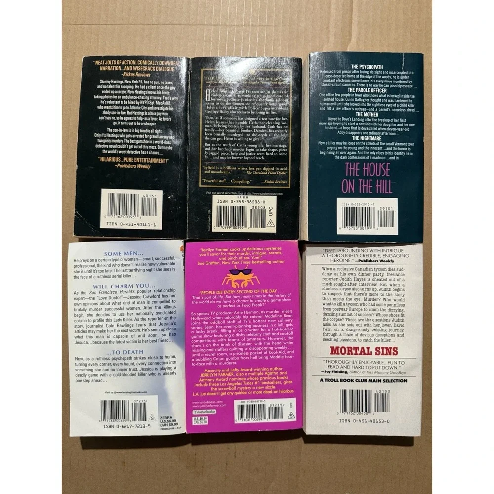 Lot of 10 random murder mystery novel‎ paperback books, various authors B35